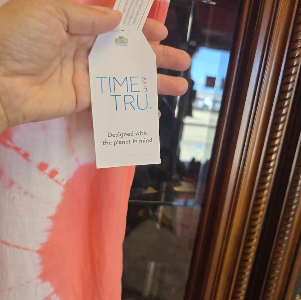 Coral Tie-Dye Women's Dress - Picture 2 of 7